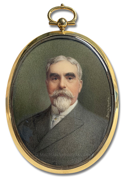 Portrait miniature by Sara Norwood Bartle of American attorney and diplomat William Simpson Carroll (1838-1911)