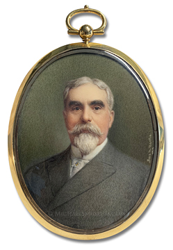 Portrait Miniature by Sara Norwood Bartle Portrait miniature by Sara Norwood Bartle of American attorney and diplomat William Simpson Carroll (1838-1911)