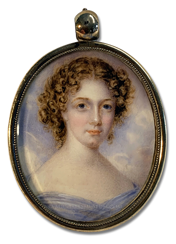 Portrait miniature by Anna Claypoole Peale of Lucy Ann Bainbridge (1814-1884), daughter of Commodore William Bainbridge (1774-1833)