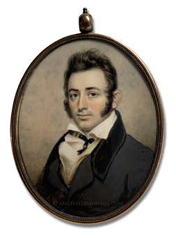 Portrait miniature by Anson Dickinson of a Jacksonian era American gentleman
