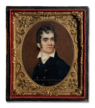 Portrait miniature by Anson Dickinson of his younger brother, Ambrose Dickinson (1783-1806)