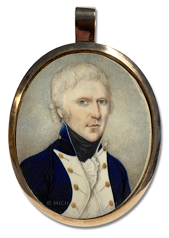 Portrait Miniature by Joseph Dunckerley (alt., Joseph Dunkerley) Portrait miniature by Joseph Dunckerley (alt., Joseph Dunkerley) of a lieutenant of the British Royal Navy