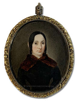 Portrait Miniature by Christopher Martin Greiner Portrait miniature by Christopher Martin Greiner, of a Jacksonian era lady wearing a fur coat