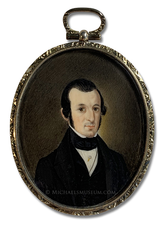Portrait Miniature by Christopher Martin Greiner Portrait miniature by Christopher Martin Greiner, of an unknown Jacksonian era American gentleman