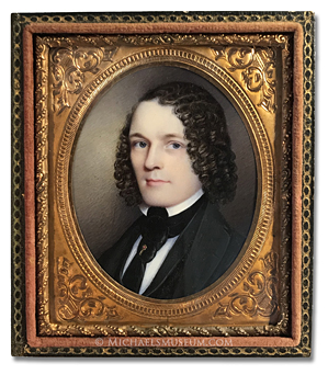 Portrait miniature by Sarah Peters (later Grozelier) depicting Benjamin Sumner Procter at about the age of 25