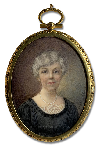 Portrait Miniature by James Dunbar Houghton Portrait miniature by James Dunbar Houghton of an earliy twentieth century American lady