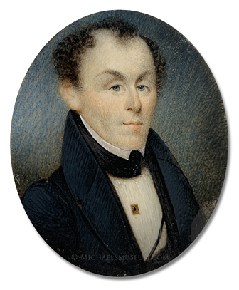 Portrait Miniature by William Lewis Portrait miniature by William Lewis of a Jacksonian era gentleman