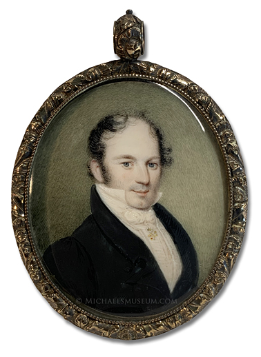 Portrait Miniature by William Lewis Portrait miniature by William Lewis of J. C. Whittemore of Boston