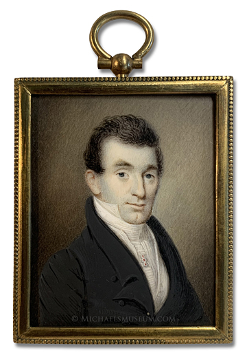 Portrait miniature by William Lewis of a Jacksonian era gentleman