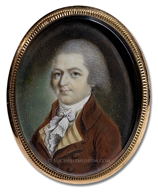 Miniature Portrait by John Ramage of a Federalist Era American Gentleman