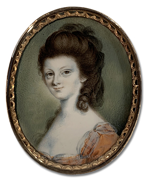 Portrait Miniature by John Ramage of an Early American Lady
