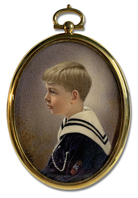 Portrait Miniature by Irving Resnikoff Portrait miniature by Irving Resnikoff of an early twentieth century American boy wearing a sailor suit