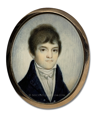 Portrait Miniature by Elkanah Tisdale Portrait miniature by Elkanah Tisdale of a young, Federalist Era gentleman