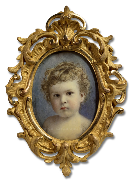 Portrait Miniature by Carl Adolph Weidner Portrait miniature by Carl Adolph Weidner depicting Robert Loder of East Orange, Essex, New Jersey, painted at the age of 2