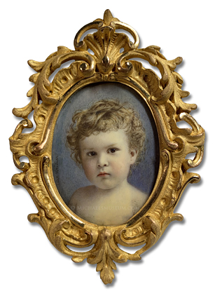 Portrait miniature by Carl Adolph Weidner depicting Robert Loder of East Orange, Essex, New Jersey, painted at the age of 2