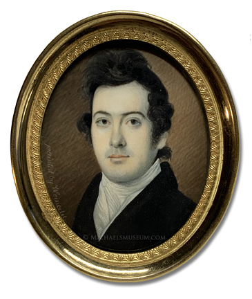 Portrait miniature by Carl Weinedel of an early nineteenth century gentleman of Staunton, Virginia