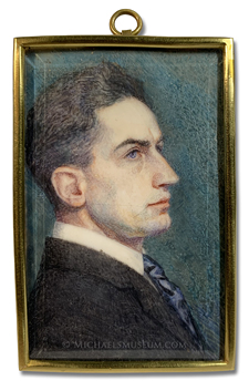 Portrait miniature of an unknown early twentieth century American gentleman, depicted in profile view -- artist unknown Portrait miniature of an unknown early twentieth century American gentleman, depicted in profile view -- artist unknown