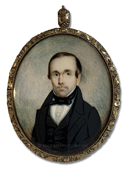 Portrait miniature of a Jacksonian era American gentleman -- artist unknown