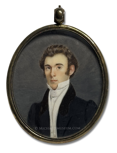 Portrait miniature of an unknown Jacksonian era American gentleman -- artist unknown