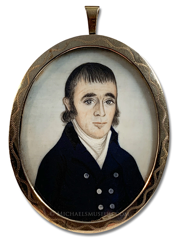 Portrait Miniature by John Roberts Portrait miniature by John Roberts of a New England ship's captain