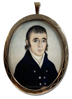 Portrait Miniature by John Roberts Portrait miniature by John Roberts of a New England ship's captain