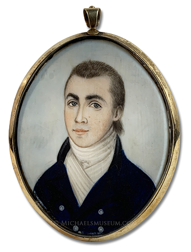 Portrait Miniature by John Roberts Portrait miniature by John Roberts of a New England ship's captain
