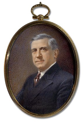 Portrait miniature by Maurice B. Rosenbaum of Charles M. Schwab, an early twentieth century steel magnate