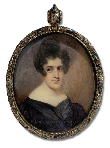 Portrait Miniature by Henry Colton Shumway Portrait miniature by Henry Colton Shumway of Sarah Mullett Hall