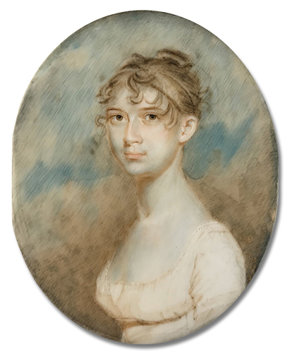 Miniature Portrait by Benjamin Trott Portrait miniature by Benjamin Trott of an early American lady