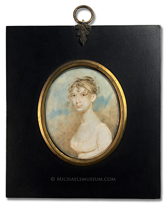 Miniature Portrait by Benjamin Trott Portrait miniature by Benjamin Trott of an early American lady depicted with a sky background
