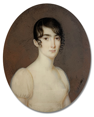 Portrait Miniature by Philippe R. Vallée Portrait miniature by Philippe R. Vallée (often confused with Jean François Vallée) depicting an early nineteenth centur American lady