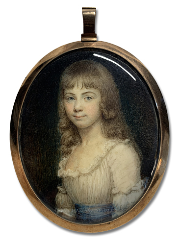 Portrait Miniature by Charles Hayter Portrait miniature by Charles Hayter of a Georgian era teenage girl with long, light brown hair