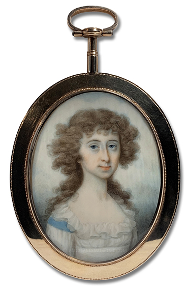 Miniature Portrait by Thomas Hazlehurst Portrait miniature by Thomas Hazlehurst of Hannah Hardman
