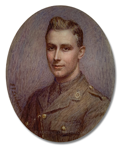 Portrait miniature by Ida Frances Laidman depicting a World War I era Canadian military doctor
