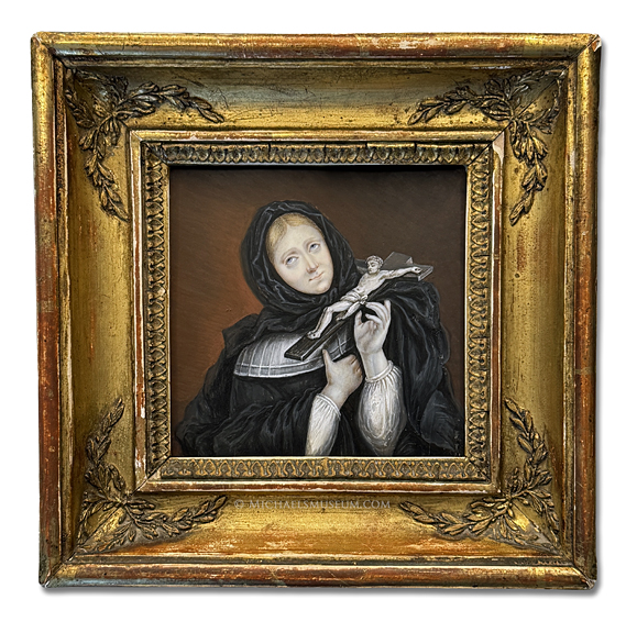 Miniature Portrait of Madame Helyot, French Mystic of the Seventeenth Century