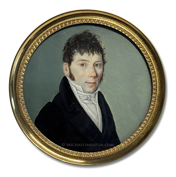 Portrait Miniature of an Young Italian Gentleman -- Artist Unknown