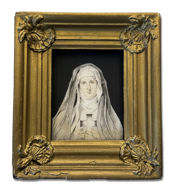 Miniature Portrait by Peter Kennedy Miniature Portrait by Peter Kennedy of Scottish Novelist Jane Porter, Depicted as the Abbess of Burnham Abbey, a Character in One of Her Books