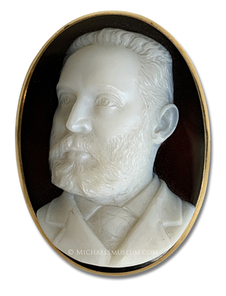 Cameo Portrait of a Mid-Nineteenth Century Gentleman -- Signed Adele H. Cameo Portrait of an Early Twentieth Century Gentleman