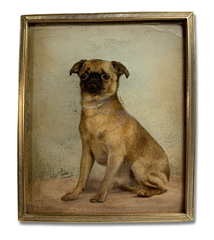 Portrait Miniature by the Studio of Thomas Fall Portrait miniature by the Studio of Thomas Fall of a smooth-coated Brussels griffon
