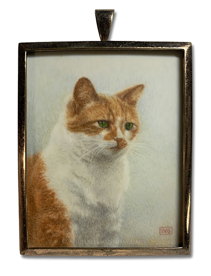 Portrait Miniature by Violet Nellie Garrod Portrait miniature by Violet Nellie Garrod of an orange and white tabby cat
